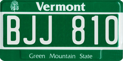 VT license plate BJJ810
