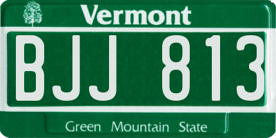 VT license plate BJJ813