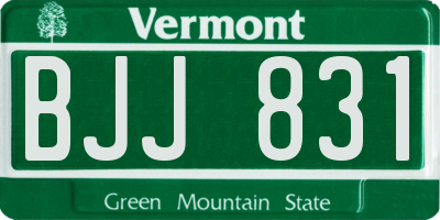 VT license plate BJJ831