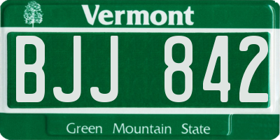 VT license plate BJJ842