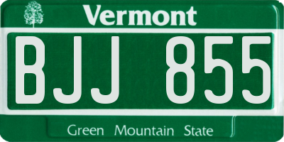 VT license plate BJJ855