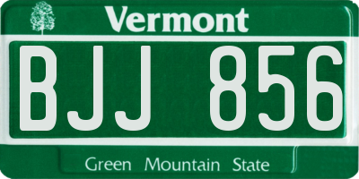VT license plate BJJ856