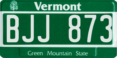 VT license plate BJJ873