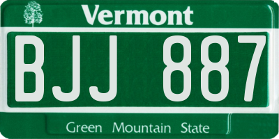 VT license plate BJJ887