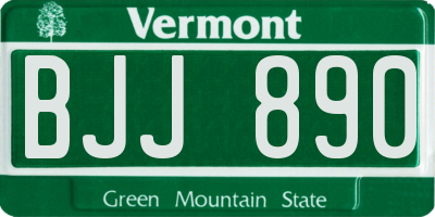VT license plate BJJ890