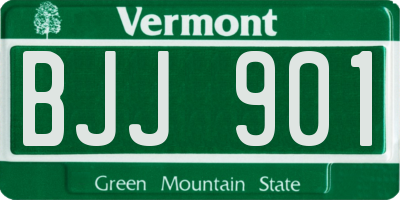 VT license plate BJJ901