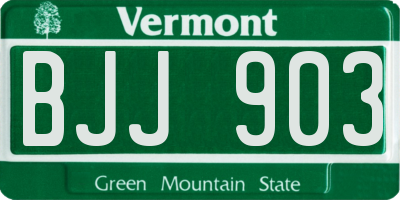 VT license plate BJJ903