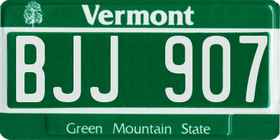 VT license plate BJJ907