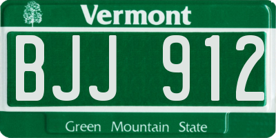 VT license plate BJJ912