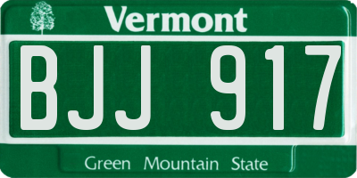 VT license plate BJJ917
