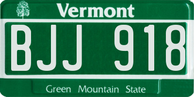 VT license plate BJJ918