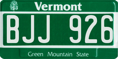 VT license plate BJJ926