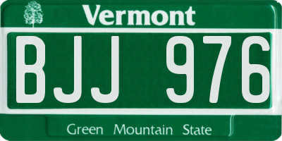 VT license plate BJJ976