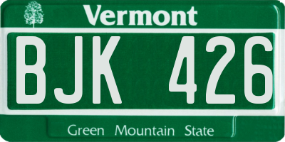 VT license plate BJK426