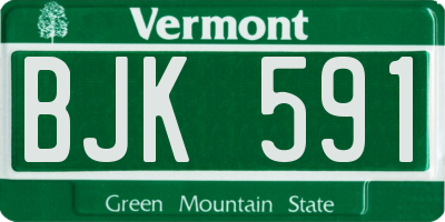 VT license plate BJK591