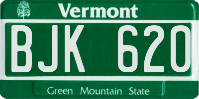 VT license plate BJK620