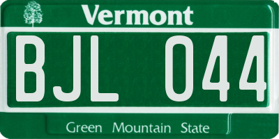 VT license plate BJL044