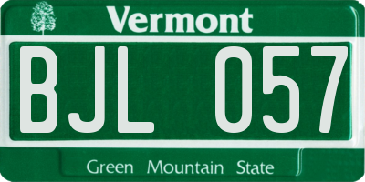 VT license plate BJL057