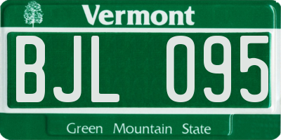 VT license plate BJL095