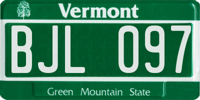 VT license plate BJL097