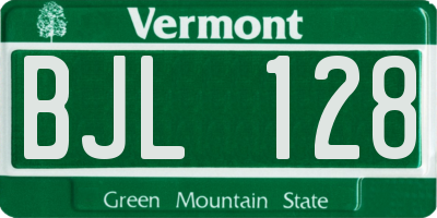VT license plate BJL128