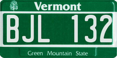 VT license plate BJL132