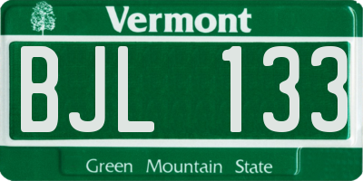 VT license plate BJL133