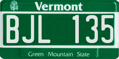 VT license plate BJL135