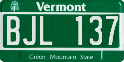 VT license plate BJL137
