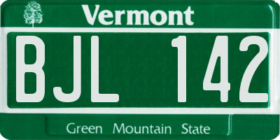VT license plate BJL142