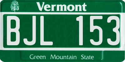 VT license plate BJL153