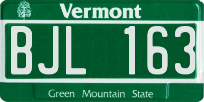 VT license plate BJL163