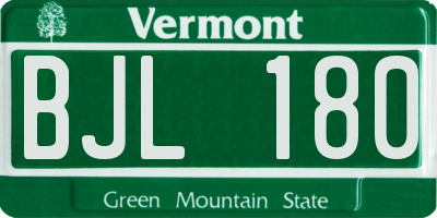 VT license plate BJL180