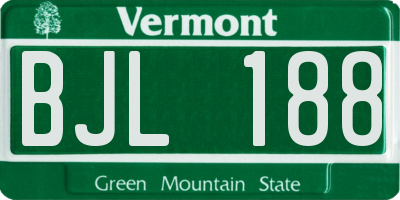 VT license plate BJL188