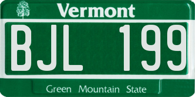VT license plate BJL199