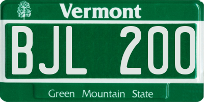 VT license plate BJL200