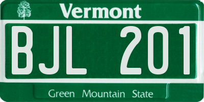 VT license plate BJL201