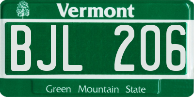 VT license plate BJL206