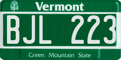VT license plate BJL223