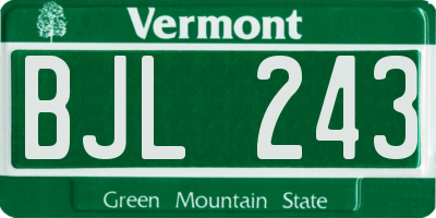 VT license plate BJL243