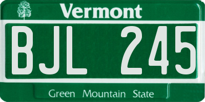 VT license plate BJL245
