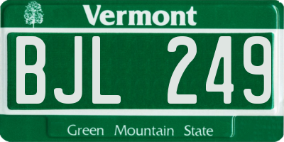 VT license plate BJL249