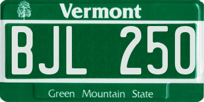 VT license plate BJL250