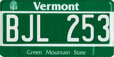 VT license plate BJL253