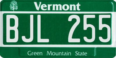 VT license plate BJL255