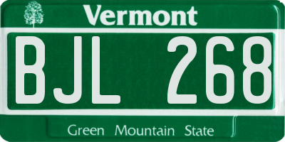 VT license plate BJL268