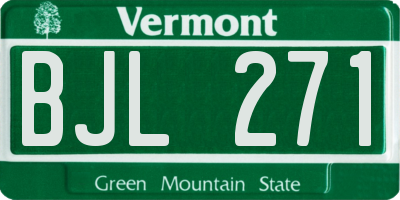 VT license plate BJL271