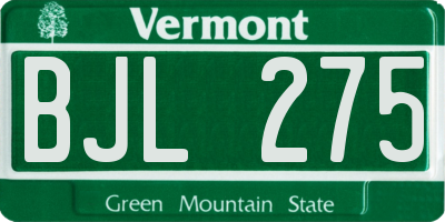 VT license plate BJL275