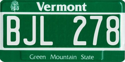 VT license plate BJL278