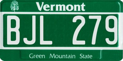 VT license plate BJL279
